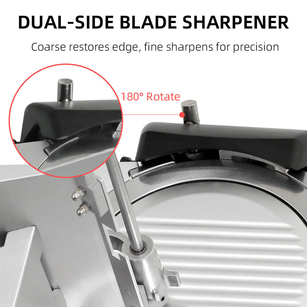 8.7" Electric Meat Slicer, 180 W, Stainless Steel, Consistent and Thin Slices
